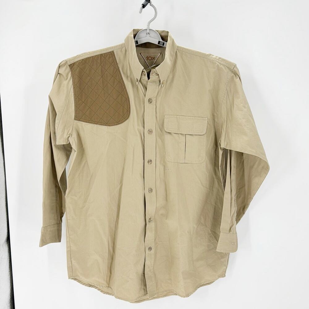 10X Shooting Shirt Safari Tan Padded Shoulder Cotton Hunting field proven
